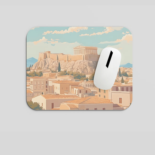 Melodyshoo iconic Athens city view Mousepad