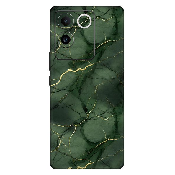 Vivo T Series Bottle Green Marble Mobile Skin