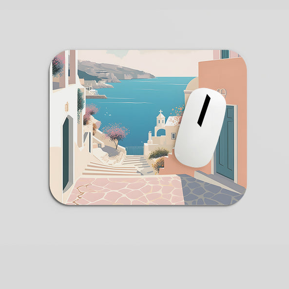 Melodyshoo iconic Greece Beach view Mousepad