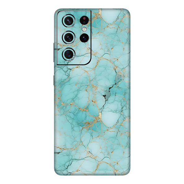 Samsung Galaxy S21 Series Cyan Marble Mobile Cover