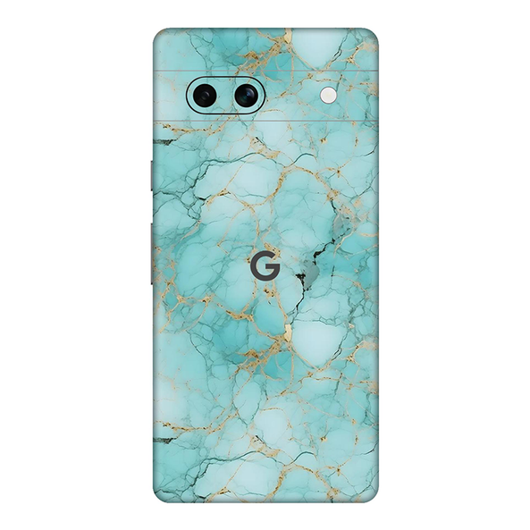 Google Pixel 7 Series Cyan Marble Mobile Skin