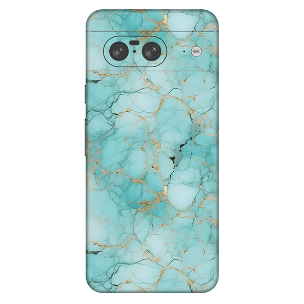 Google Pixel 8 Series Cyan Marble Mobile Cover