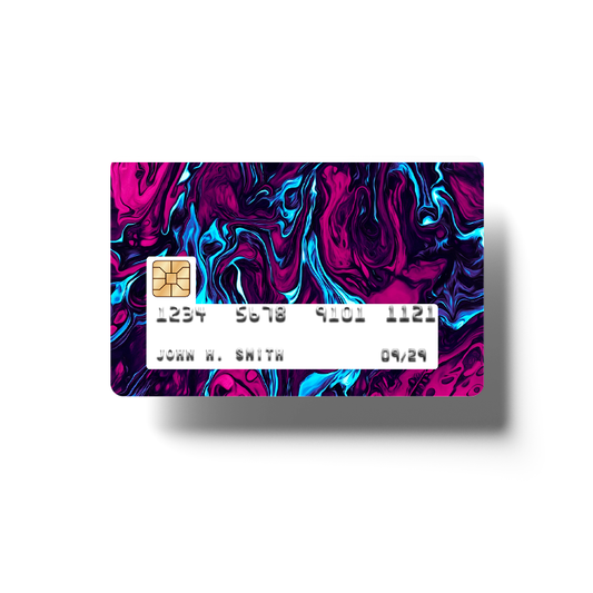 Pink & Blue Swirl Debit Card Skin