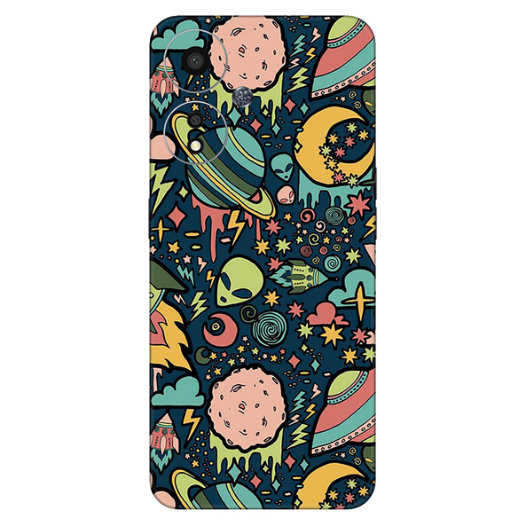 Oppo A Series  Space Doodle Lovely Aesthetic Space Mobile Skin