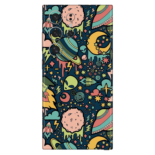 Samsung S23 Series Space Doodle Lovely Aesthetic Space Mobile Skin