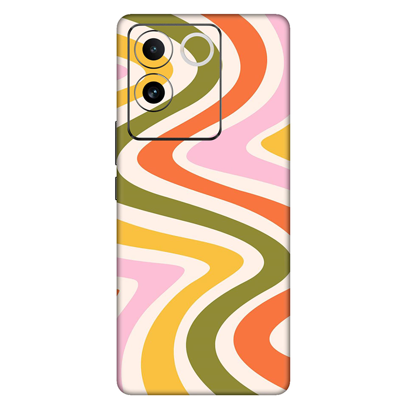 Vivo T Series  Dark Green Swirl Mobile Skin