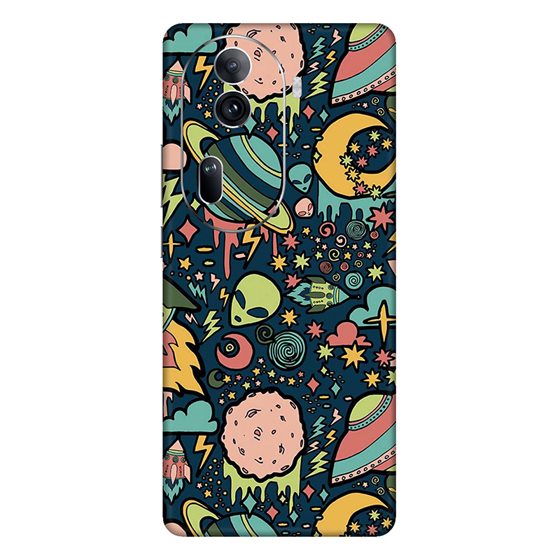 Oppo Reno Series Space Doodle Lovely Aesthetic Space Mobile Skin