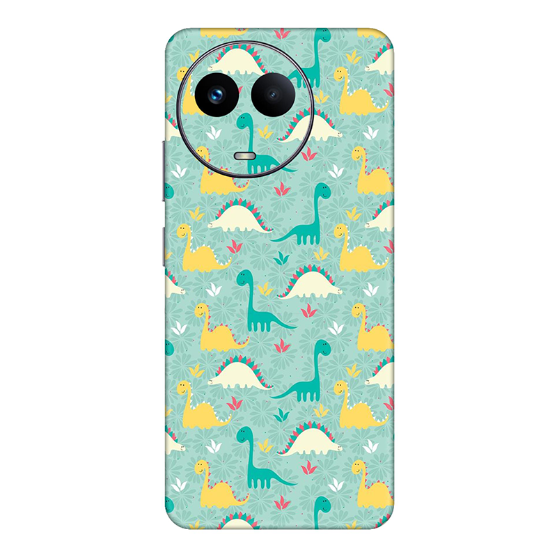 realme C Series Dinosaur Doodle Mobile Skin