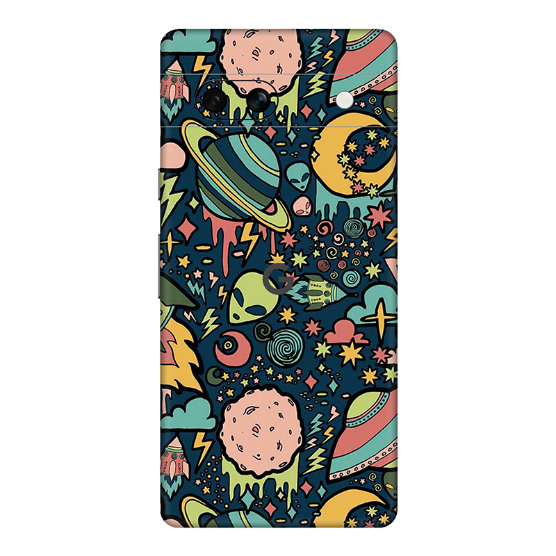 Google Pixel 7 Series Space Doodle Lovely Aesthetic Space Mobile Skin