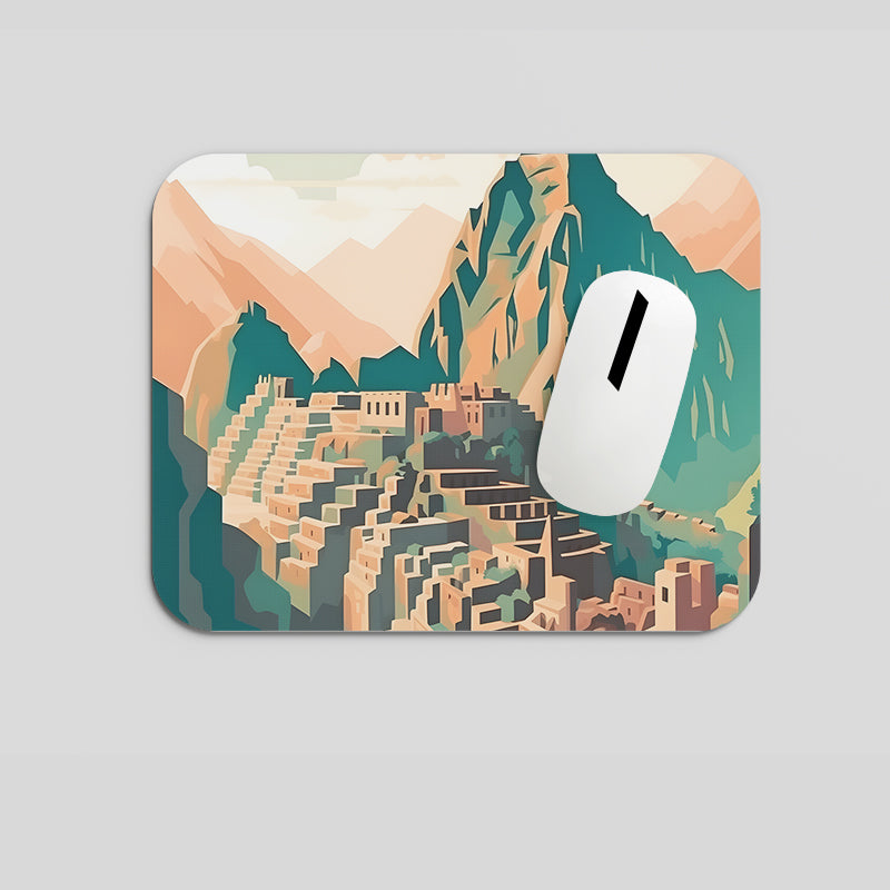 Melodyshoo iconic Machu Picchu low angle view Mousepad