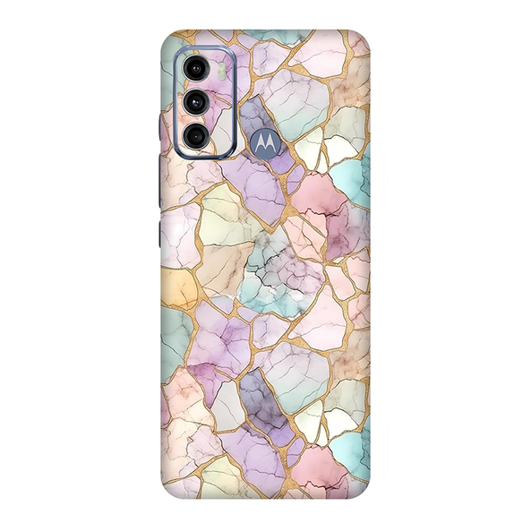 Motorola G Series Rainbow Marble Mobile Skin