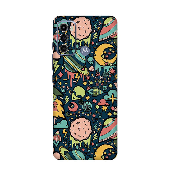 Motorola G Series Space Doodle Lovely Aesthetic Space Mobile Skin