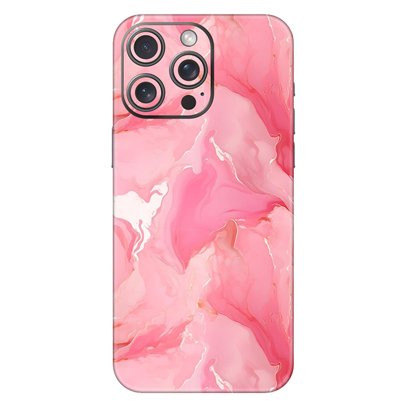 Iphone 14 Series Salmon Pink Marble Mobile Skin