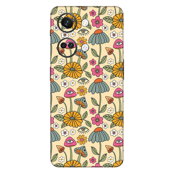 OnePlus Nord 3 Series Retro Mushroom With Flower Mobile Skin