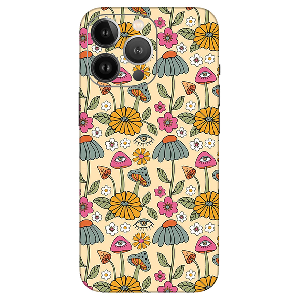 Iphone 13 Series Retro Mushroom With Flower Mobile Skin