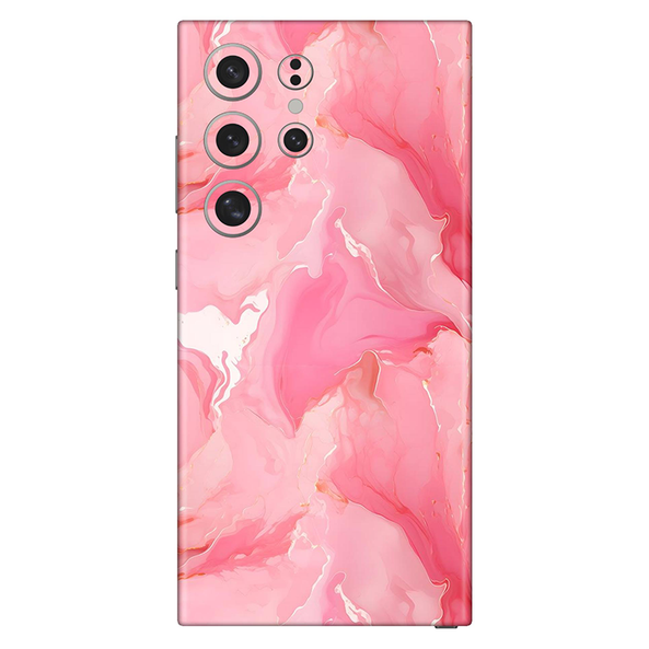 Samsung S24 Series  Salmon Pink Marble Mobile Skin