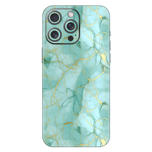 Iphone 14 Series Cyan Marble Mobile Skin