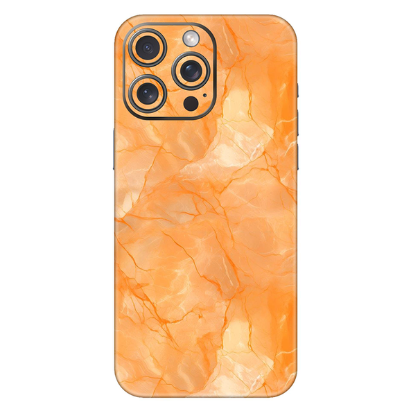 Iphone 14 Series Orange Marble Mobile Skin