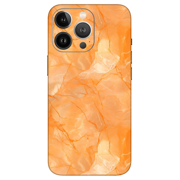 Iphone 12 Series Orange Marble Mobile Skin