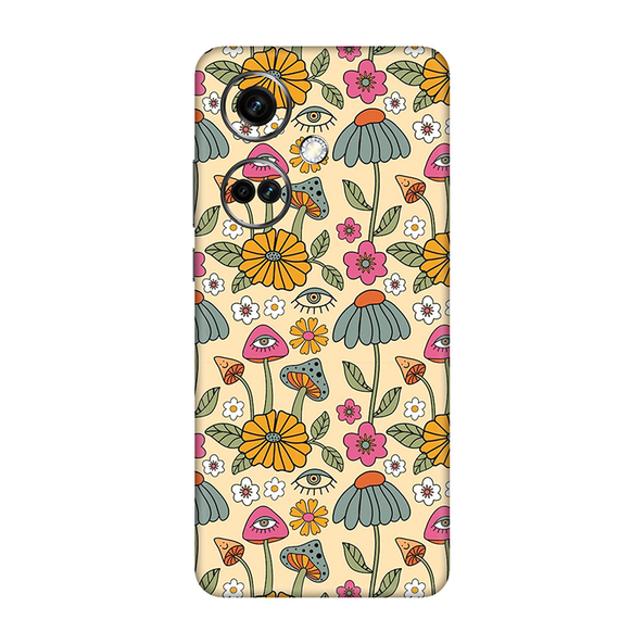 One Plus Nord CE Series Retro Mushroom With Flower Mobile Skin