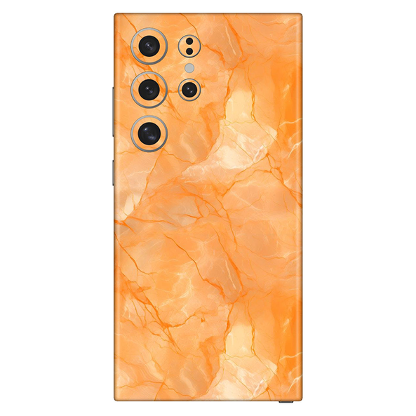 Samsung galaxy s22 Series Orange Marble Mobile Skin