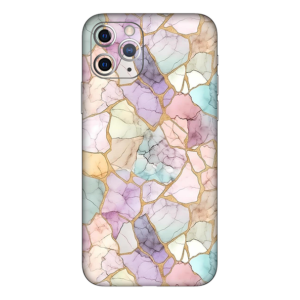 Iphone 11 Series Rainbow Marble Mobile Skin