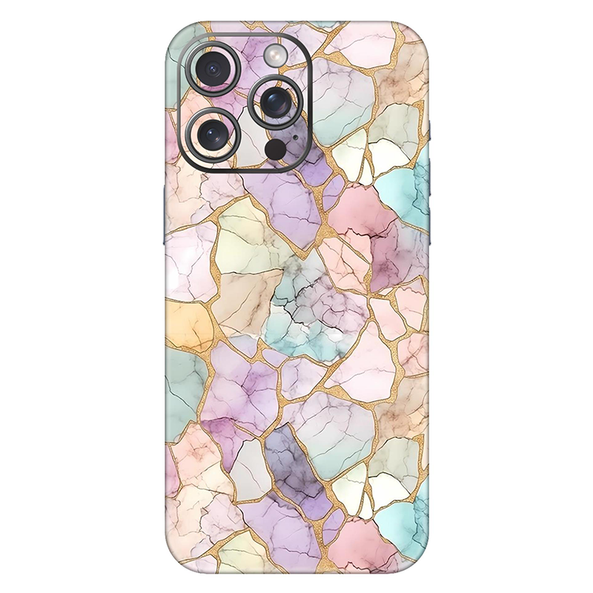 Iphone 15 Series Rainbow Marble Mobile Skin