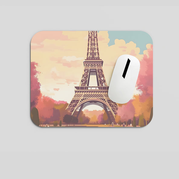 Melodyshoo iconic Paris city Eiffel Tower low angle view Mousepad