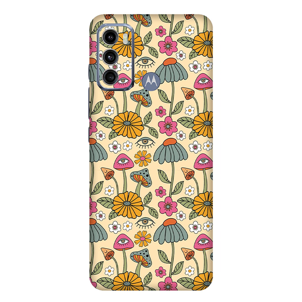 Motorola G Series Retro Mushroom With Flower Mobile Skin