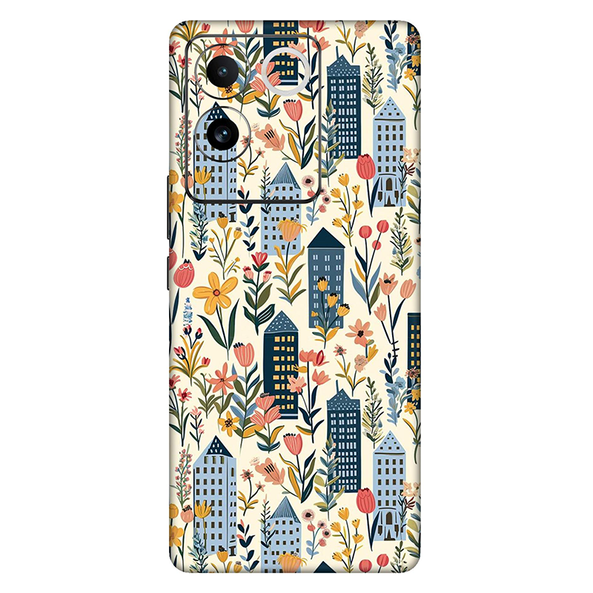 Iqoo 7 Series Multicolored Floral Mobile Skin