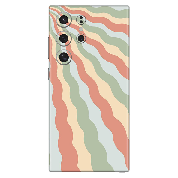 Samsung S23 Series Peach Retro Waves Mobile Skin