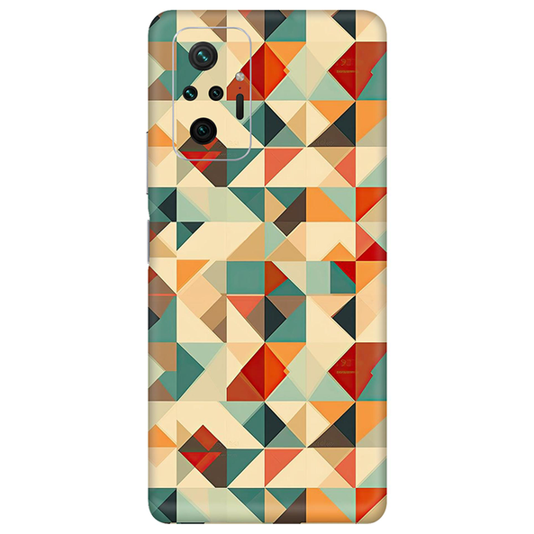 Xiaomi Redmi Note 10 Series Multicolored Square Geometric Mobile Skin