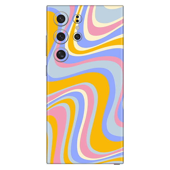 Samsung S24 Rainbow Series Yellow Swirl Mobile Skin