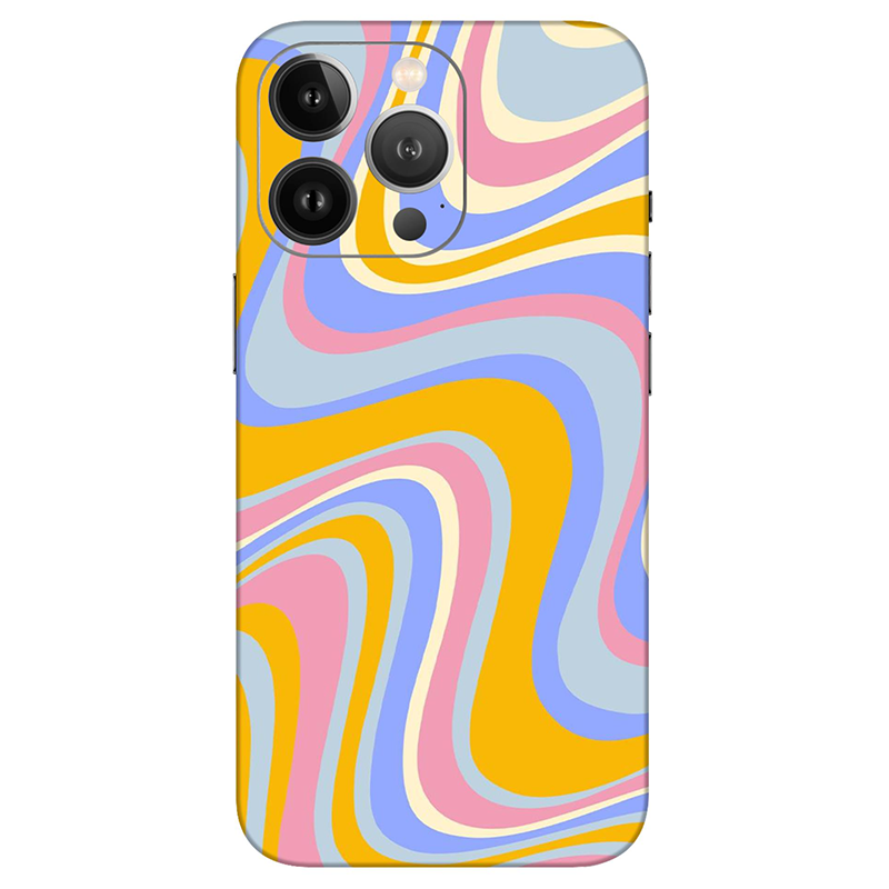 Iphone 12 Series Rainbow Yellow Swirl Mobile Skin