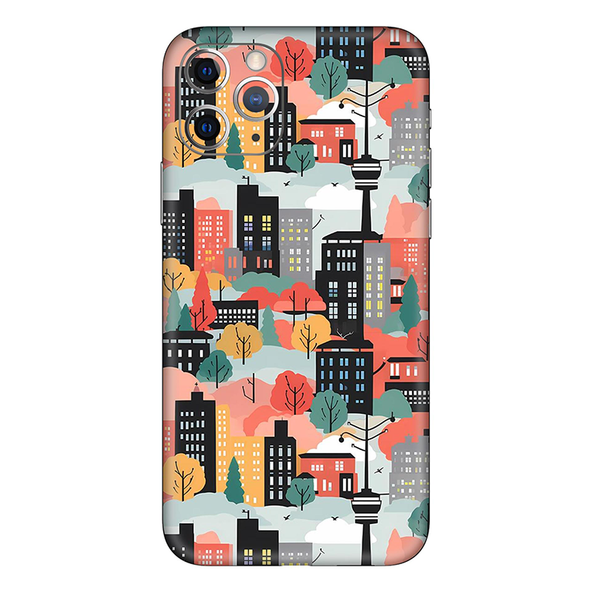 Iphone 11 Series Street With Multicolored Trees Mobile Skin