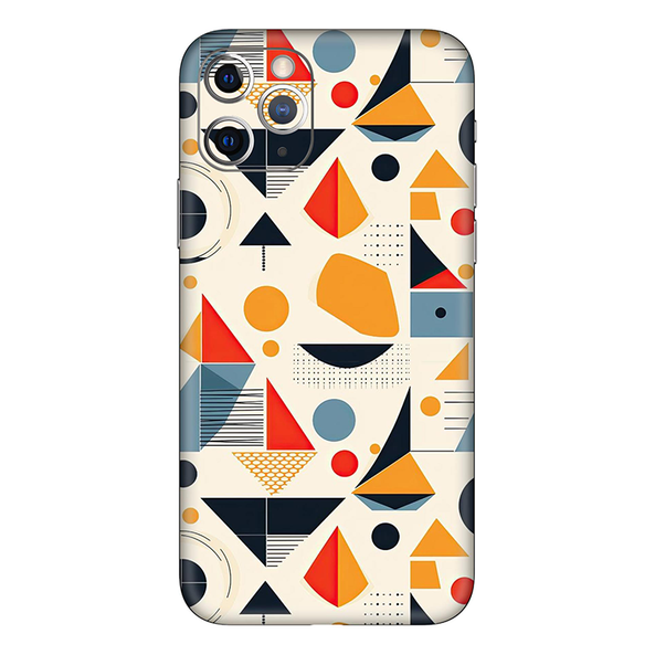 Iphone 11 Series Black Multi shape Geometric Mobile Skin