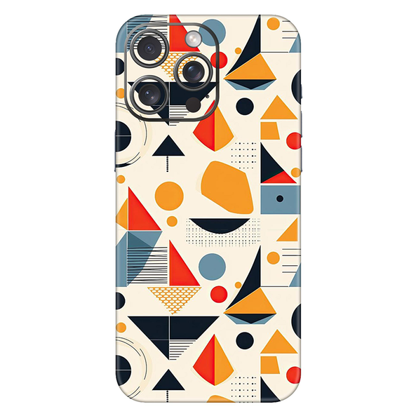 Iphone 15 Series Black Multi Shape Geometric Mobile Skin