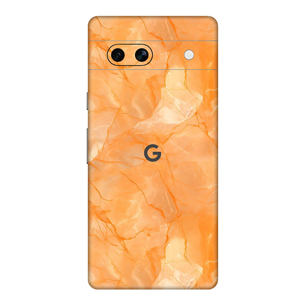 Google Pixel 7 Series Orange Marble Mobile Skin