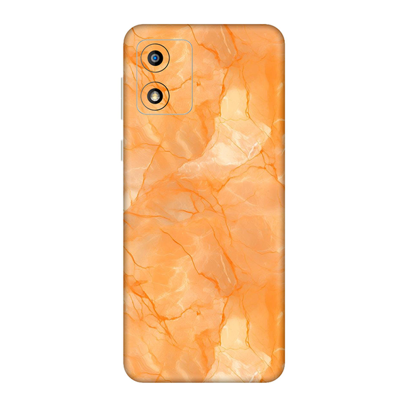 Motorola E Series Orange Marble Mobile Skin