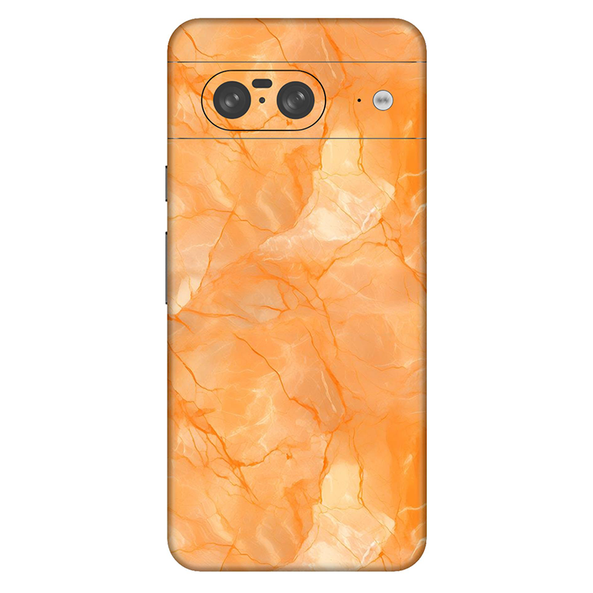 Google Pixel 8 Series Orange Marble Mobile Skin