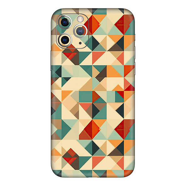 Iphone 11 Series Multicolored Square Geometric Mobile Skin