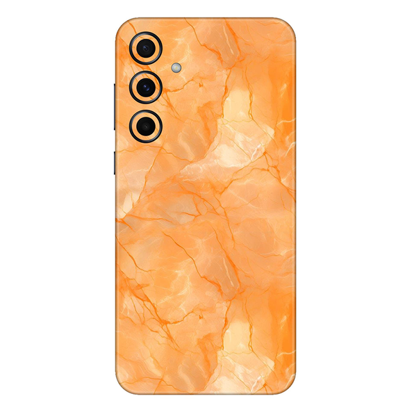 Samsung A Series Orange Marble Mobile Skin