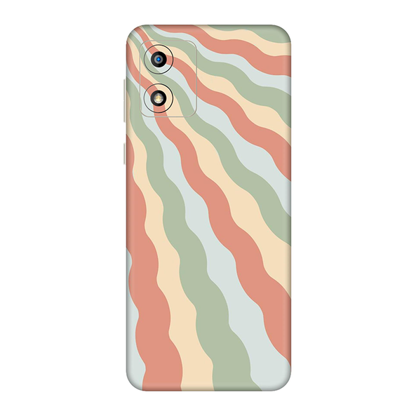 Motorola E Series Peach Retro Waves Mobile Skin