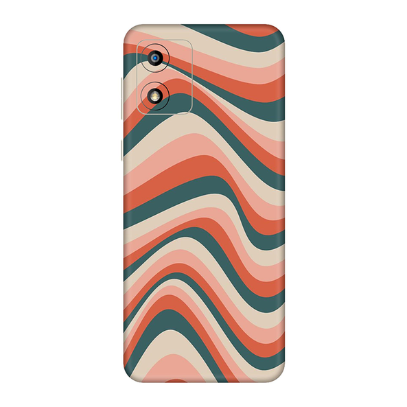 Motorola E Series Peachy Teel Blue Mobile Skin