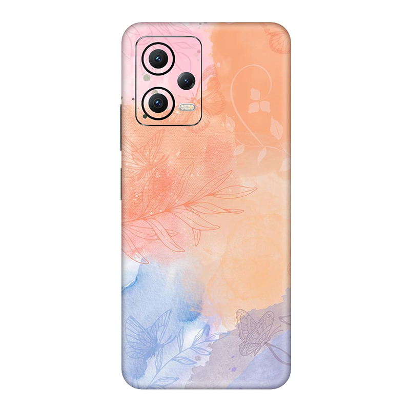 Poco X5 Series Persian Orange Watercolor Mobile Skin