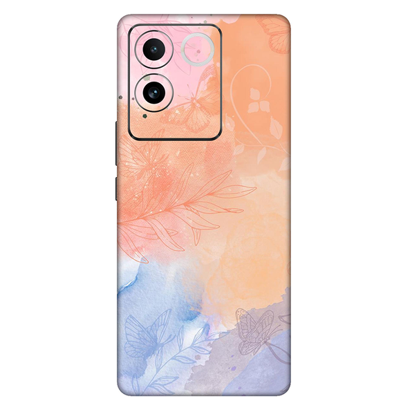 Vivo T Series Persian Orange Watercolor Mobile Skin