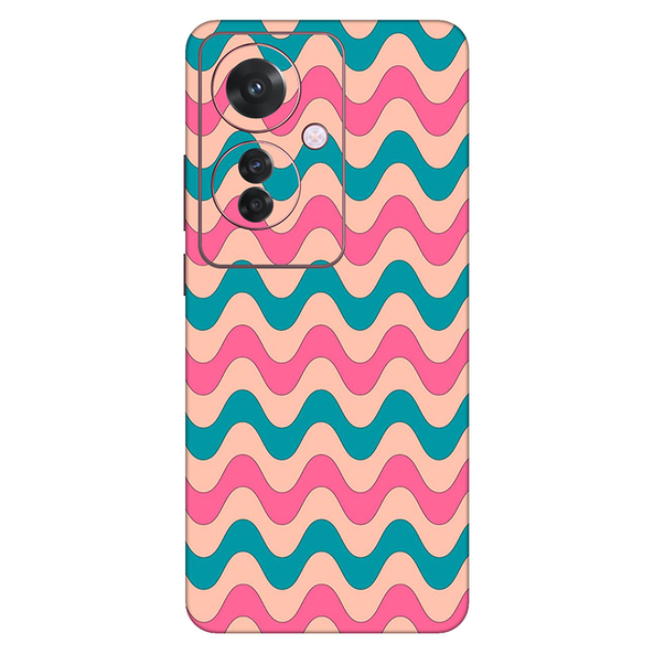 Oppo F Series Pink Blue Retro Waves Mobile Skin