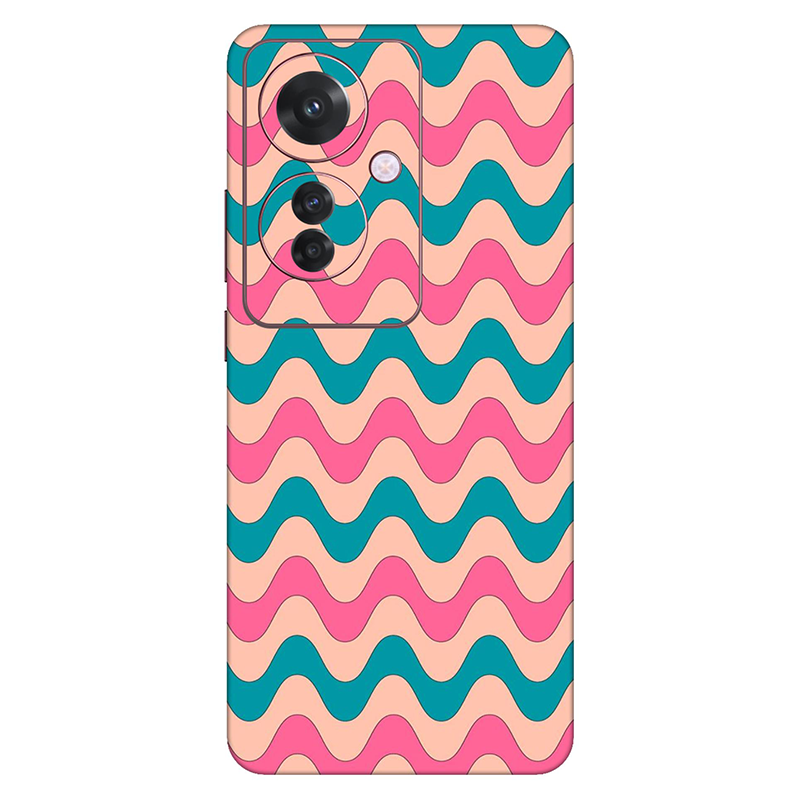 Oppo F Series Pink Blue Retro Waves Mobile Skin