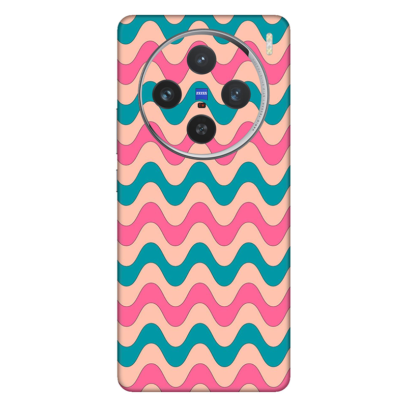 Vivo X series Pink Blue Retro Waves Mobile Skin