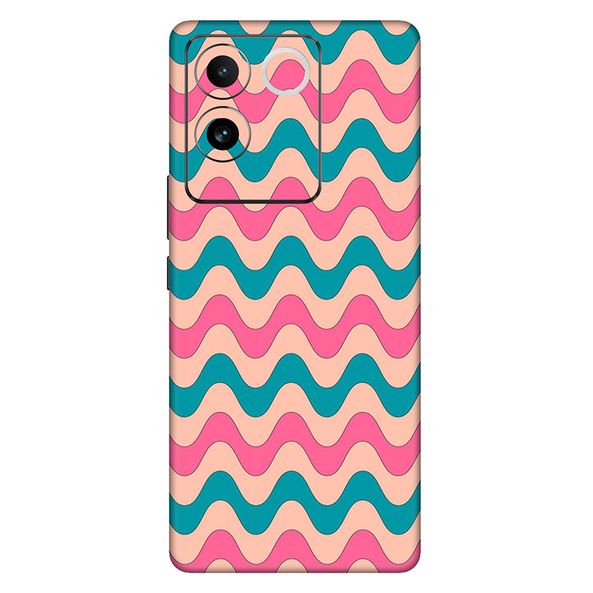 Vivo T Series Pink Blue Retro Waves Mobile Skin